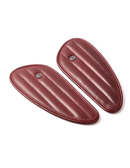 MINI PROTECTEURS DE RÉSERVOIR EN CUIR ROUGE CERISE RAYURES