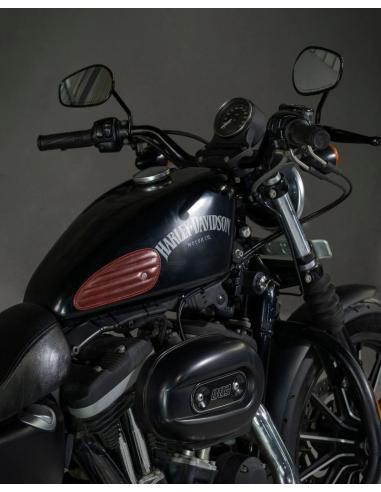 MINI TANK PADS LEATHER STRIPES CHERRY RED BY TRIP MACHINE