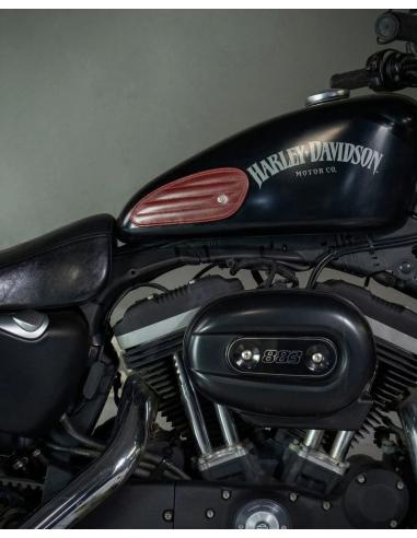 MINI TANK PADS LEATHER STRIPES CHERRY RED BY TRIP MACHINE