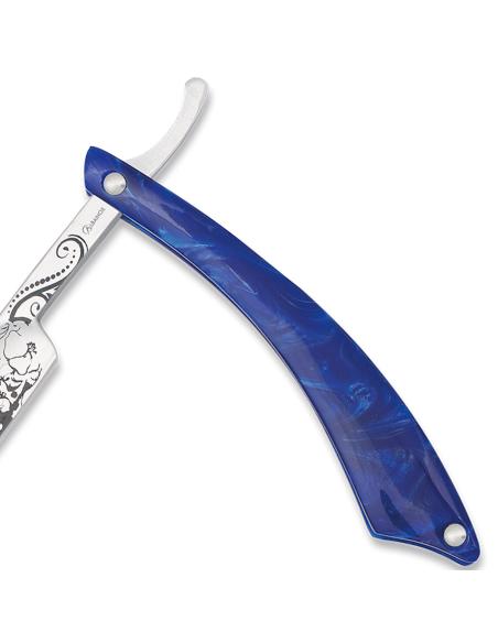 COUTEAU BARBIER CRÂNE BLEU NACRE LAME 15 CM ALBAINOX