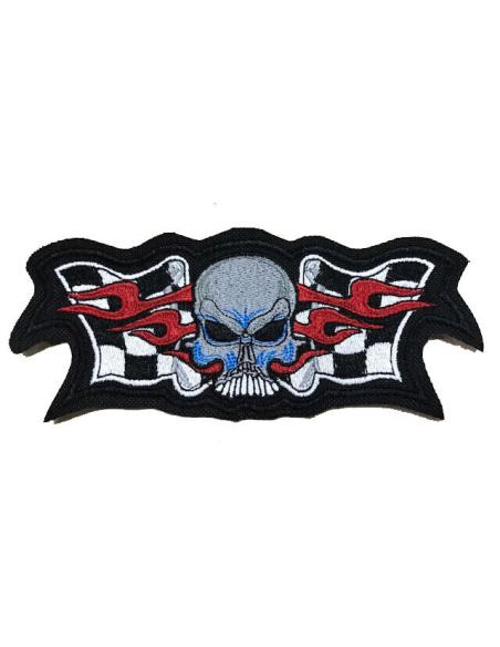 CHEKERED FLAG SKULL PATCH 6.5 X 15 CM