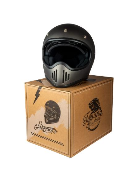 Acquista Casco Integrale El Gamberro By Iguana Custom - Grigio Opaco a prezzo scontato