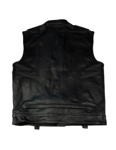 LA VISION LEATHER BIKER VEST WITH REFLECTORS BY ICC