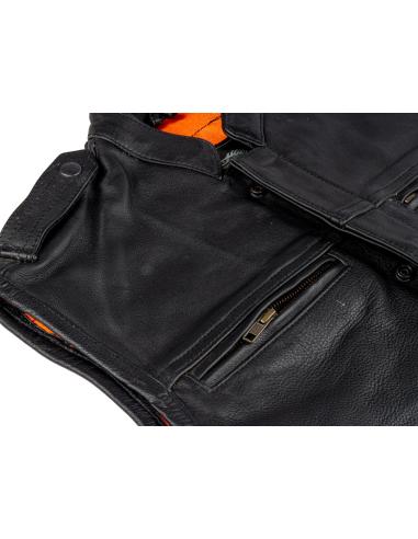 Comprar Chaleco Motero De Cuero La Vision Con Reflectantes De Icc a precio de oferta