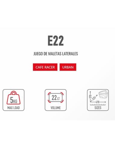 GIVI E22N 22L CAIXAS LATERAIS DE CAFÉ RACER