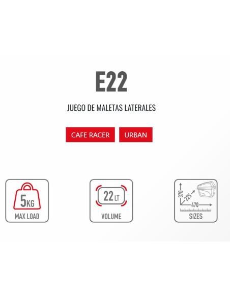 SIDE CASES GIVI E22N 22L CAFE RACER