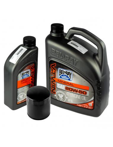HARLEY TWIN CAM MINERAL OIL CHANGE PACK WITH BLACK FILTER