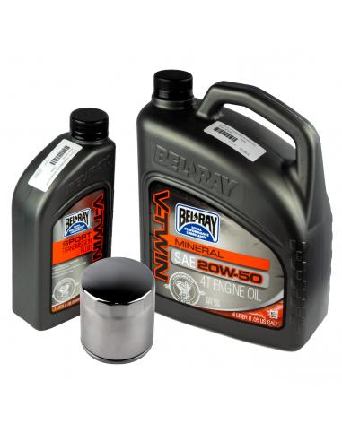 HARLEY TWIN CAM MINERAL OIL CHANGE PACK CHROME FILTER