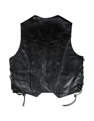 CHILDREN'S LEATHER VEST WITH SIDE DRAWSTRINGS