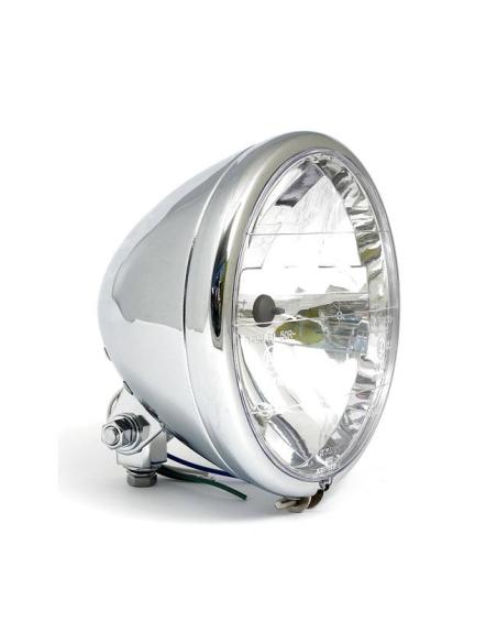 CHROME CENTER HEADLIGHT 6-1/2 INCH PRISMIC LENS