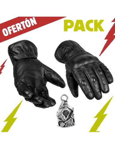 PACK SPORT WINTER BLACK GLOVES AND GUARDIAN BELL