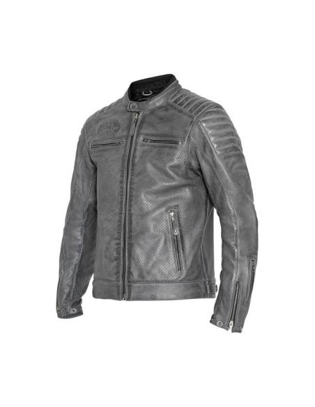 Acquista Giacca in Pelle Traforata John Doe Storm Grigio a prezzo scontato