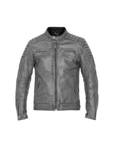 VESTE EN CUIR PERFORÉ JOHN DOE STORM GRIS