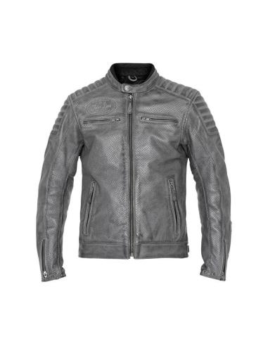 Acquista Giacca in Pelle Traforata John Doe Storm Grigio a prezzo scontato