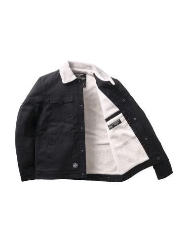 West Coast Choppers Black Canvas Sherpa Jacket