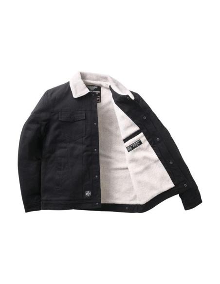 Acquista Giacca Sherpa West Coast Choppers Black Canvas a prezzo scontato