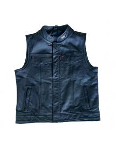 GILET 13-1/2 NIGHT RIDER PELLE NERA
