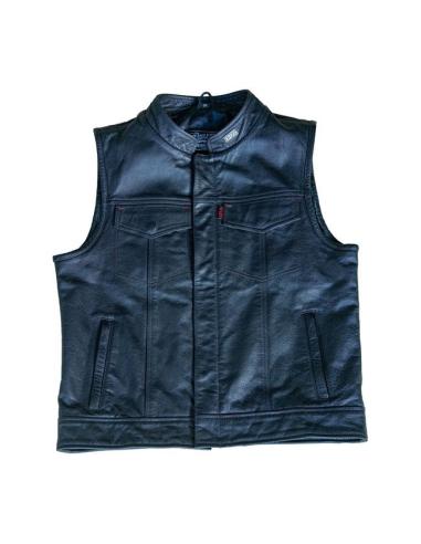 GILET 13-1/2 NIGHT RIDER CUIR NOIR