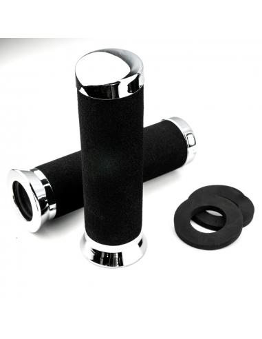 GRIPS FOAM HANDLEBAR  22 MM. WITH CHROME END FITTINGS
