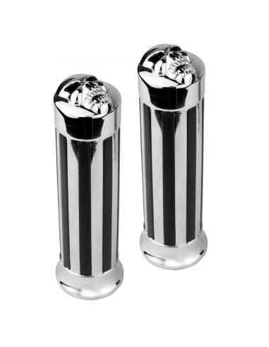 PUNHO CROMADO RAIL SKULL PARA GUIADOR CUSTOM DE 25MM.