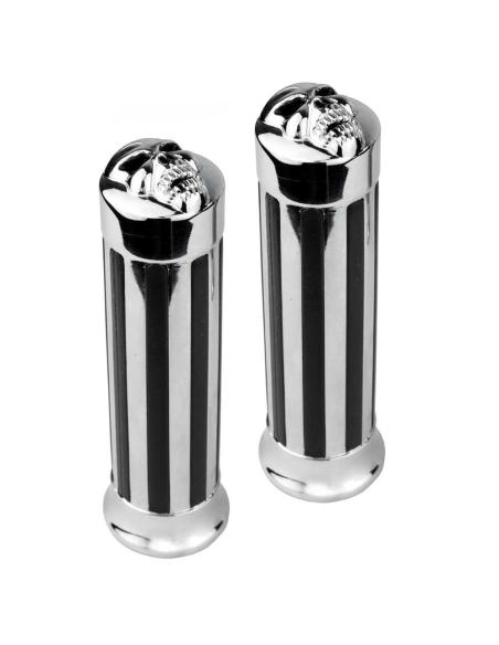 PUNHO CROMADO RAIL SKULL PARA GUIADOR CUSTOM DE 25MM.