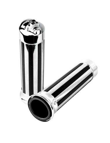 GRIPS RAIL SKULL CHROME FOR CUSTOM 25 MM HANDLEBARS.