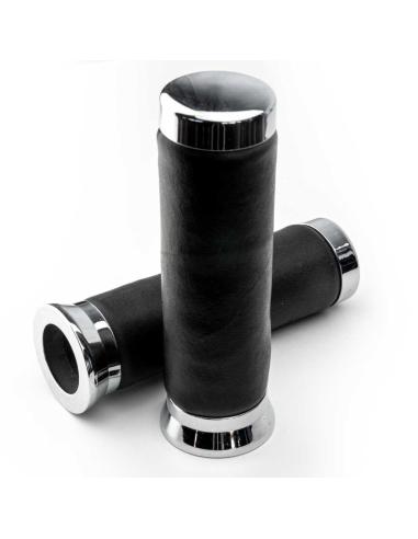 25 MM CHROME-PLATED LEATHER-LOOK CUFFS