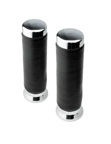 Comprar Puños Con Terminales Cromados En Símil Piel De 25 Mm. a precio de oferta