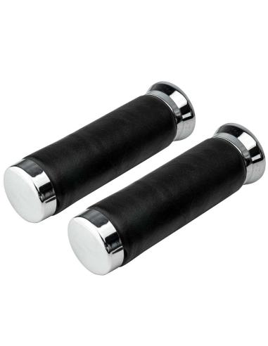 25 MM CHROME-PLATED LEATHER-LOOK CUFFS