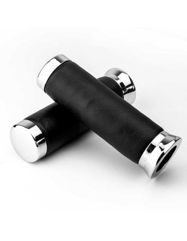 Comprar Puños Con Terminales Cromados En Símil Piel De 25 Mm. a precio de oferta