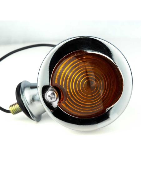 BULLET TURN SIGNAL WITH CHROME VISOR AND ROCKET LENS