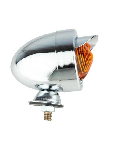 BULLET TURN SIGNAL WITH CHROME VISOR AND ROCKET LENS