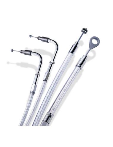 BARNETT DECELERATOR CABLE 122CM SILVER PLATINUM HARLEY 96-UP