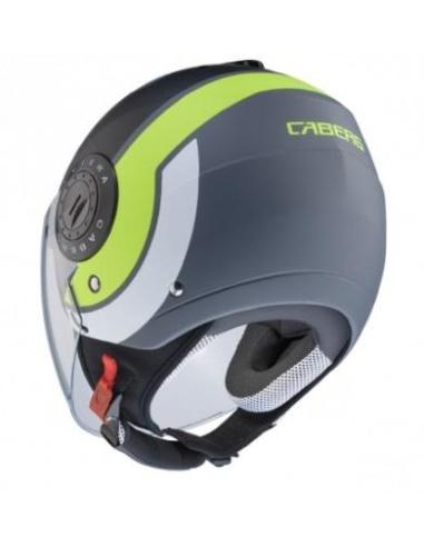 CASQUE JET DOUBLE VISIERE CABERG RIVIERA V3 SWAY ANTHRACITE JAUNE BLANC