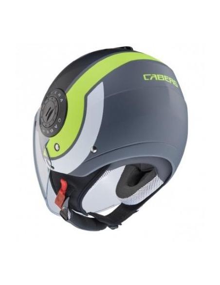 CAPACETE DUPLO VISEIRA JET CABERG RIVIERA V3 SWAY ANTRACITE AMARELO BRANCO