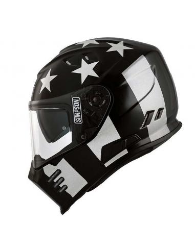 SIMPSON STING RAE FULL-FACE HELMET IN BLACK AND SILVER