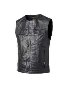 Acquista Gilet Rsd Seventy4 Lewis Lighting Nero Liscio In Pelle a prezzo scontato