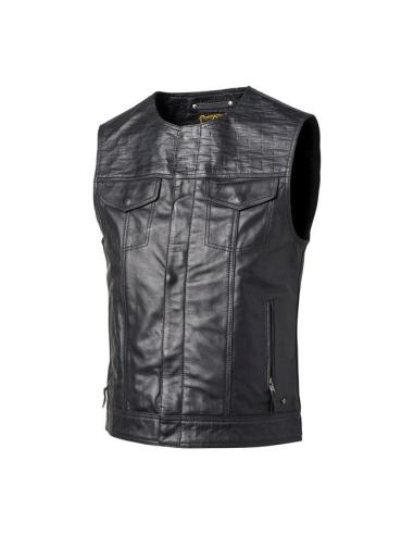 Acquista Gilet Rsd Seventy4 Lewis Lighting Nero Liscio In Pelle a prezzo scontato
