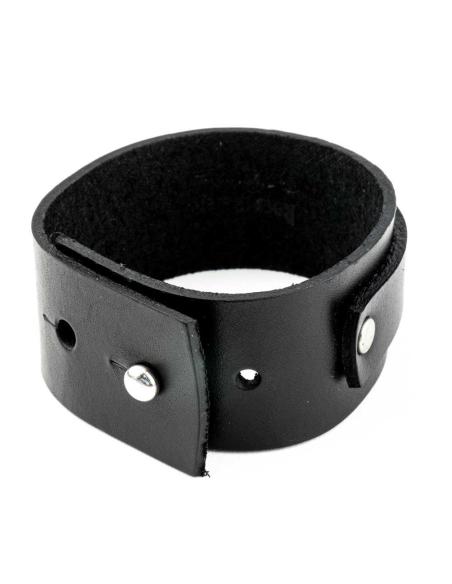 Comprar Pulsera De Piel Negra Ajustable De 24 Cm a precio de oferta