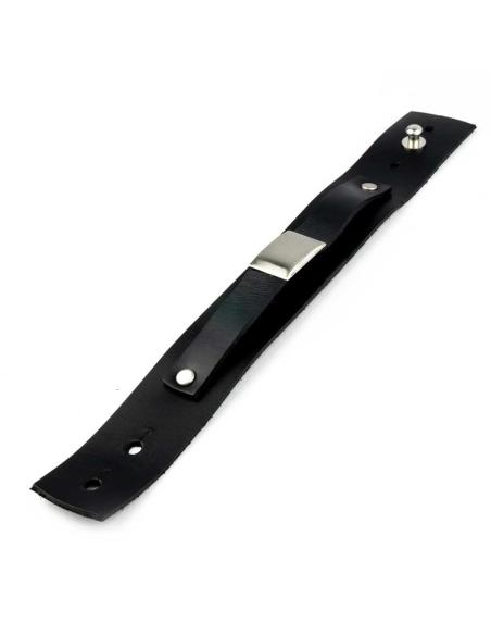Comprar Pulsera De Piel Negra Ajustable De 24 Cm a precio de oferta
