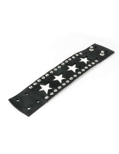 Comprar Pulsera De Cuero Con Estrellas Blancas 24 Cm a precio de oferta