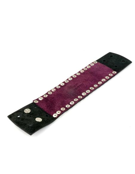 BRACELET EN CUIR AVEC ÉTOILES VIOLETTES 24 CM