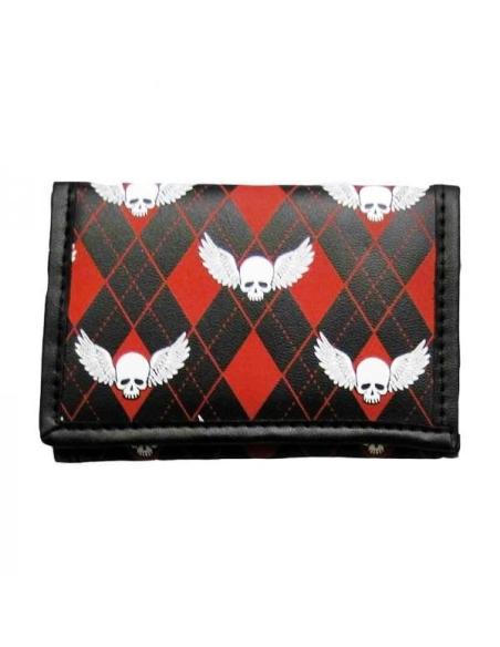SKULL AND WINGS RHOMBUS WALLET
