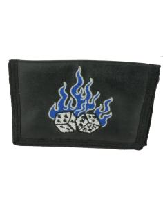Comprar Cartera De Lona Bordada Dados Con Llamas Azules a precio de oferta