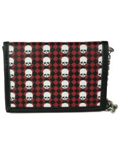Comprar Cartera Rombos Rojos Y Negros Con Calaveras a precio de oferta