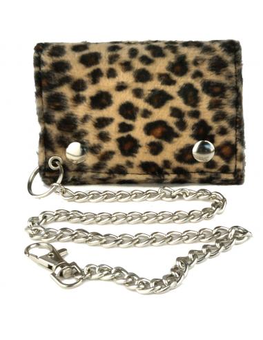 CANVAS WALLET WITH BROWN LEOPARD HAIR