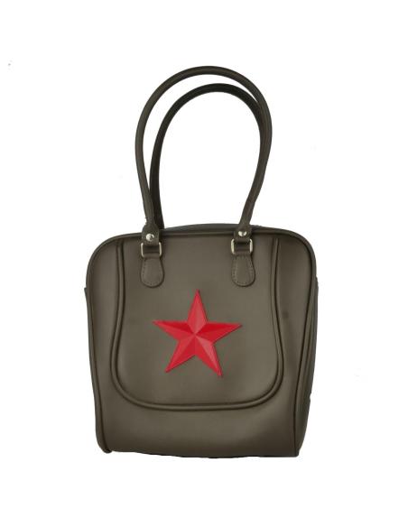 Comprar Bolso Simil Piel Verde Con Estrella Roja a precio de oferta