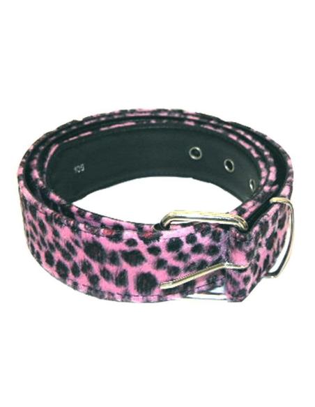 Pink Leopard Fur Belt With Simple Buckle | Sale Price