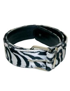 ZEBRA FUR BELT WITH SIMPLE BUCKLE