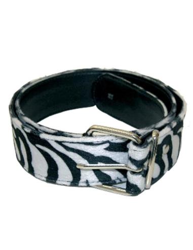 ZEBRA FUR BELT WITH SIMPLE BUCKLE